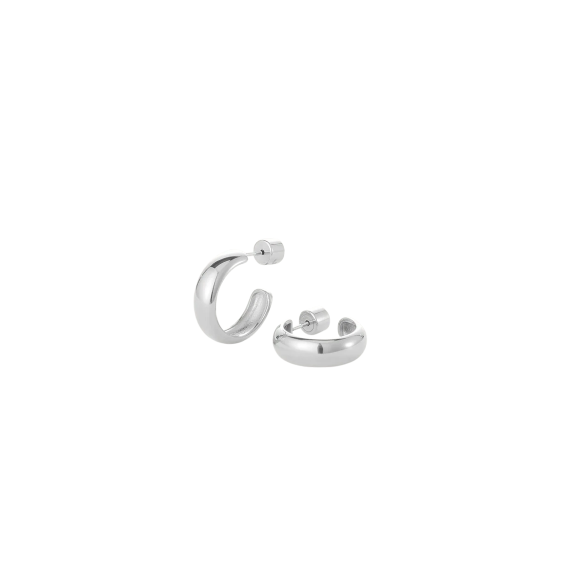 Jenny Bird Womens Staple Hoops Small in Rhodium-Rhodium