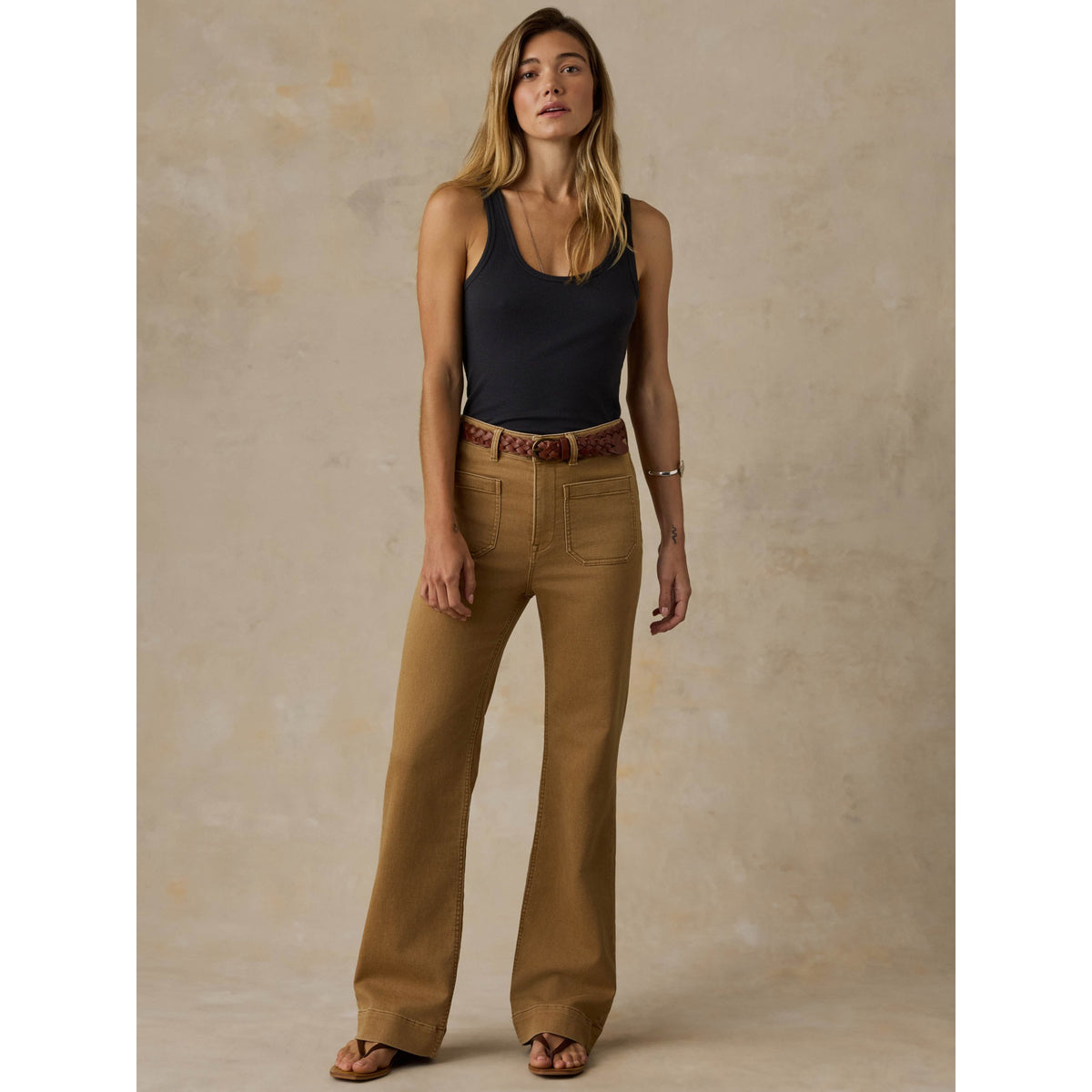 Faherty Womens Stretch Terry Patch Pocket Pant A - Elk Brown