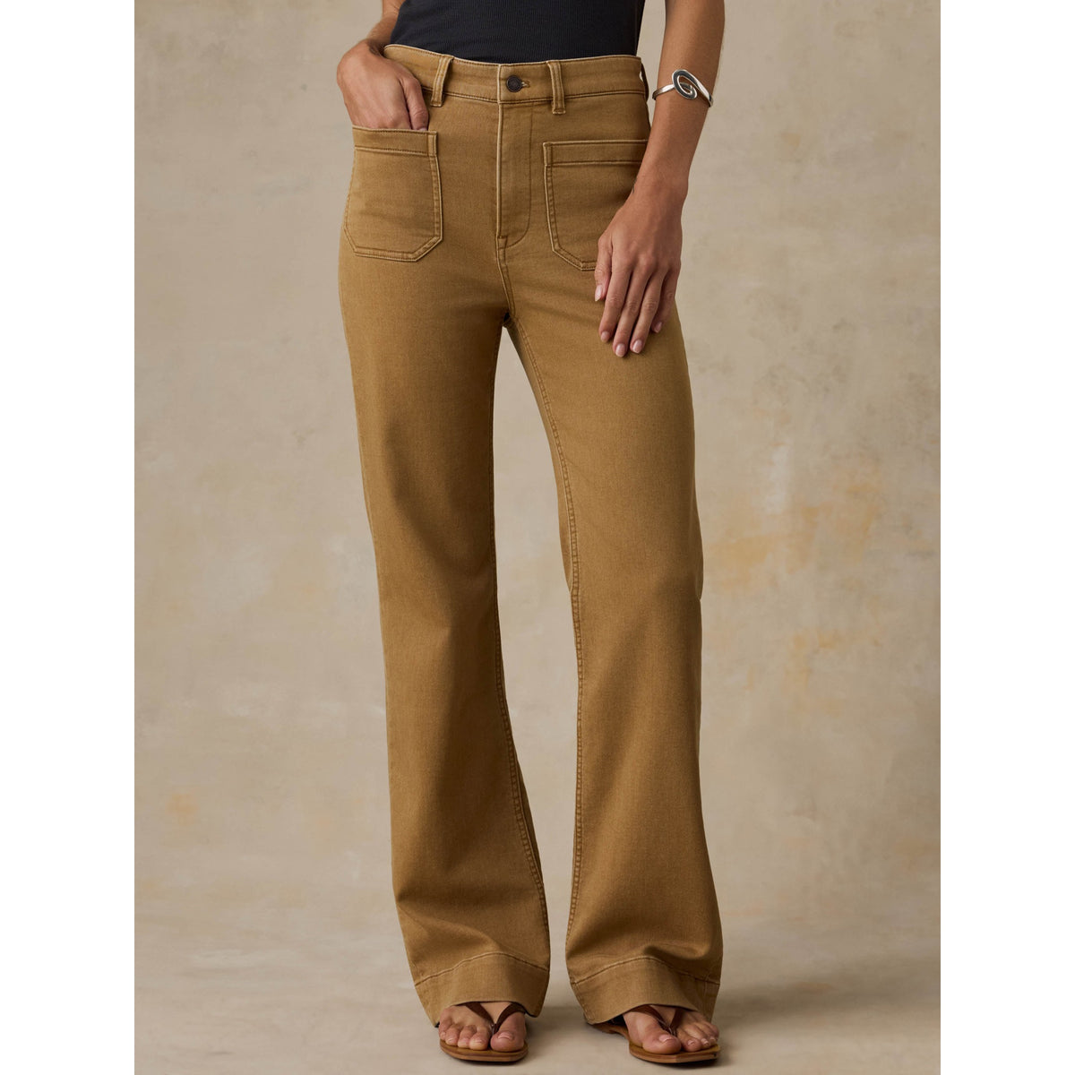 Faherty Womens Stretch Terry Patch Pocket Pant A - Elk Brown