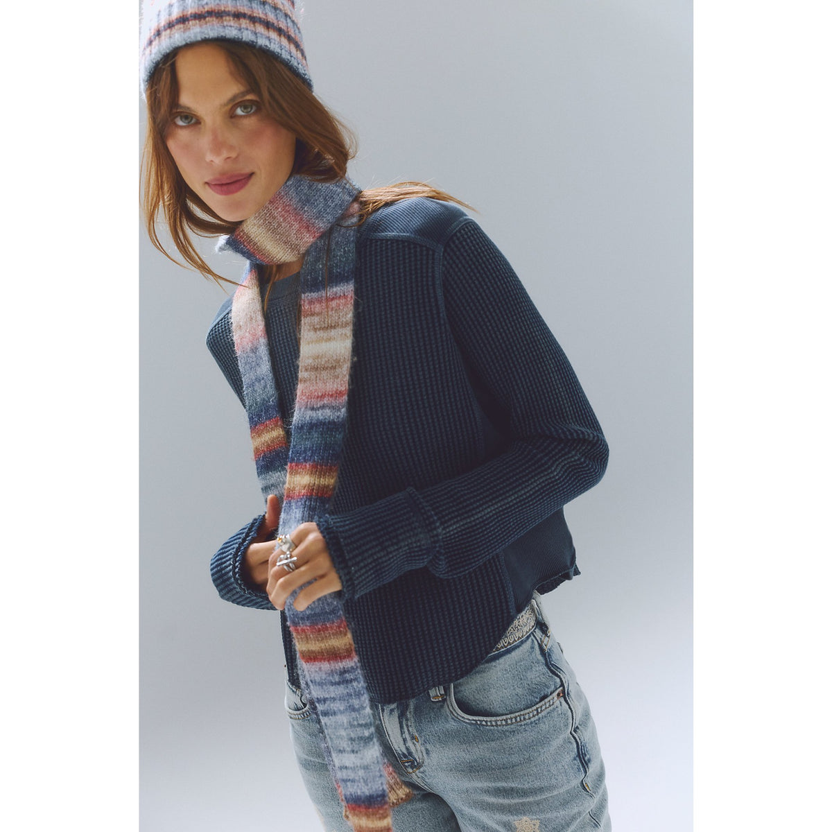 Free People Womens Stripe Set - Blue Combo