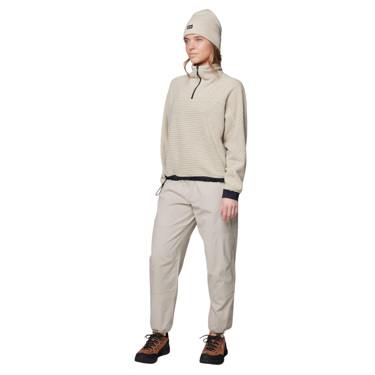 Mountain Hardwear Womens Summit Grid Big Grid Half Zip-Fossil
