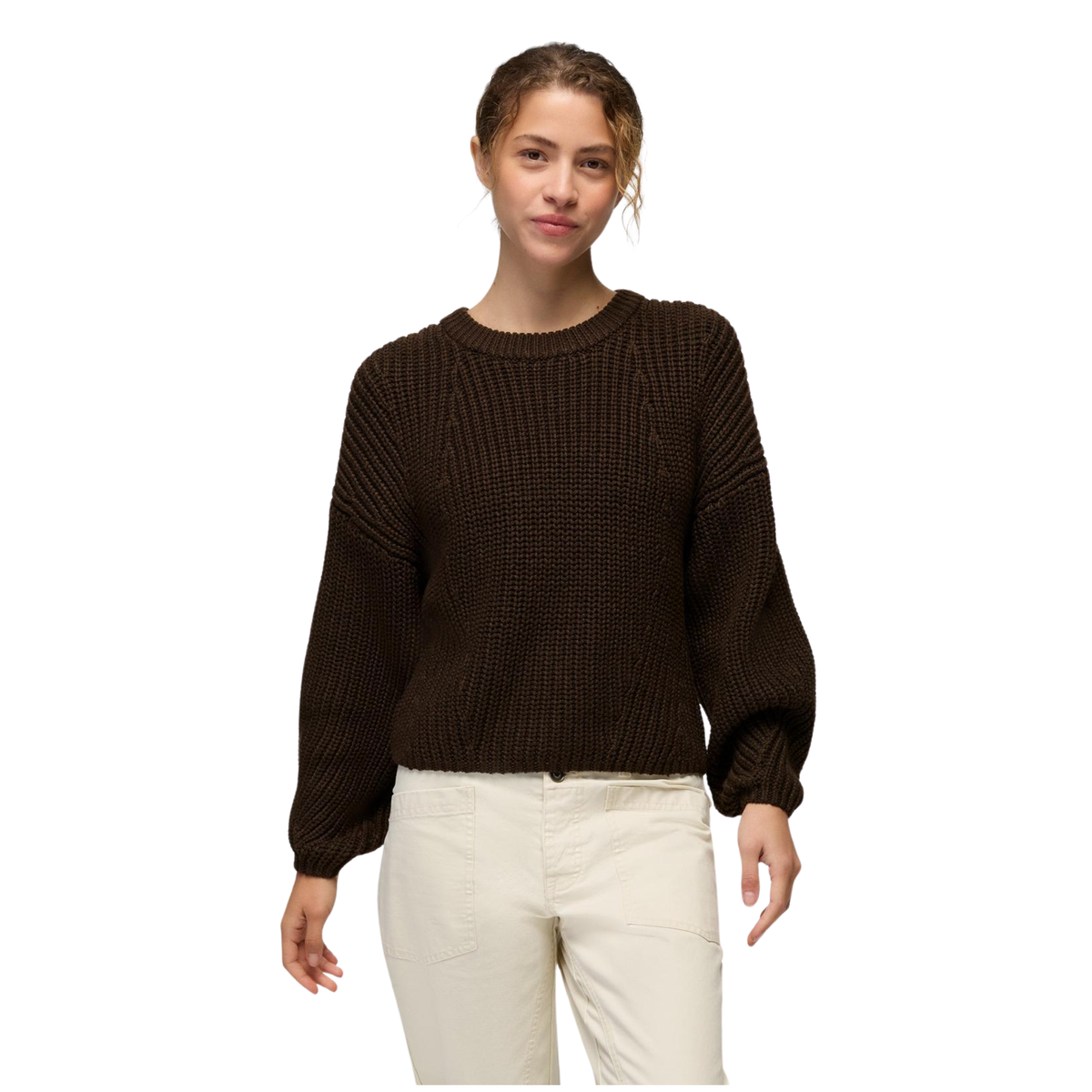 Parna Womens Sunday River Crewneck Sweater-Dark Roast