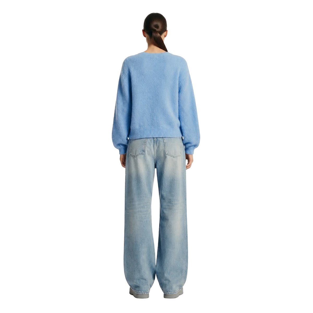 Americiandreams Womens Susan Alpaca Cardigan-Light Blue