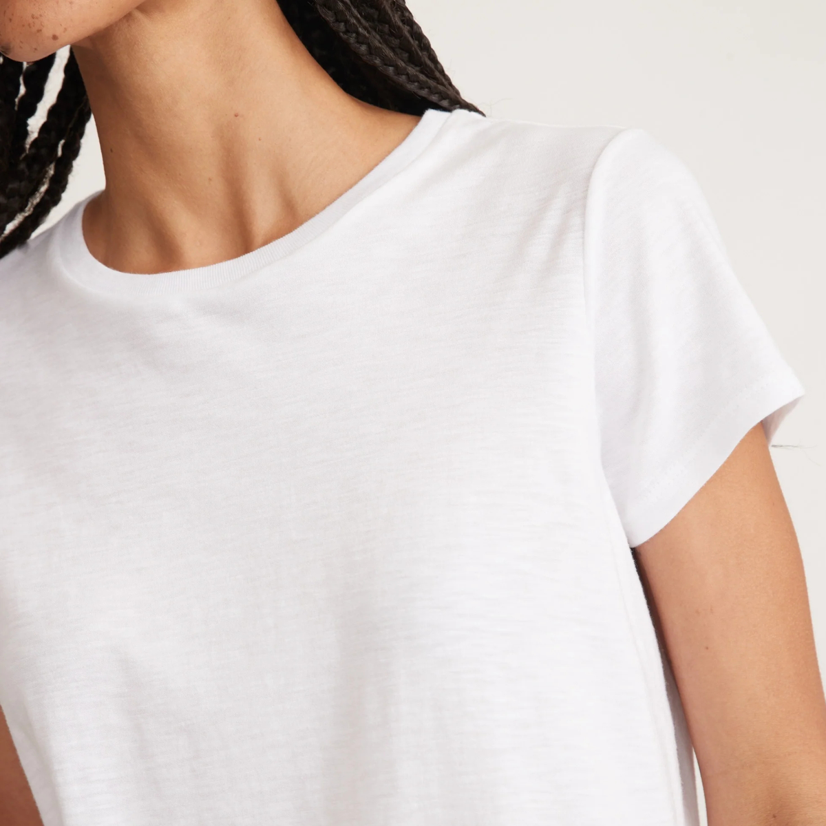 Marine Layer Womens Swing Crew Tee in White-White