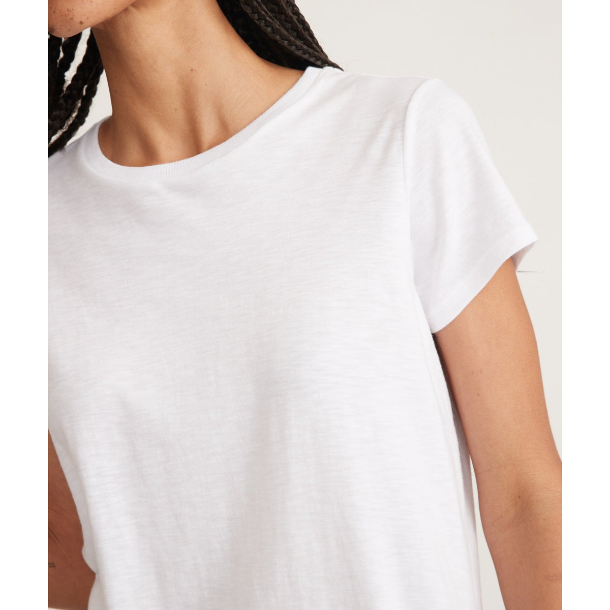 Marine Layer Womens Swing Crew Tee in White - White