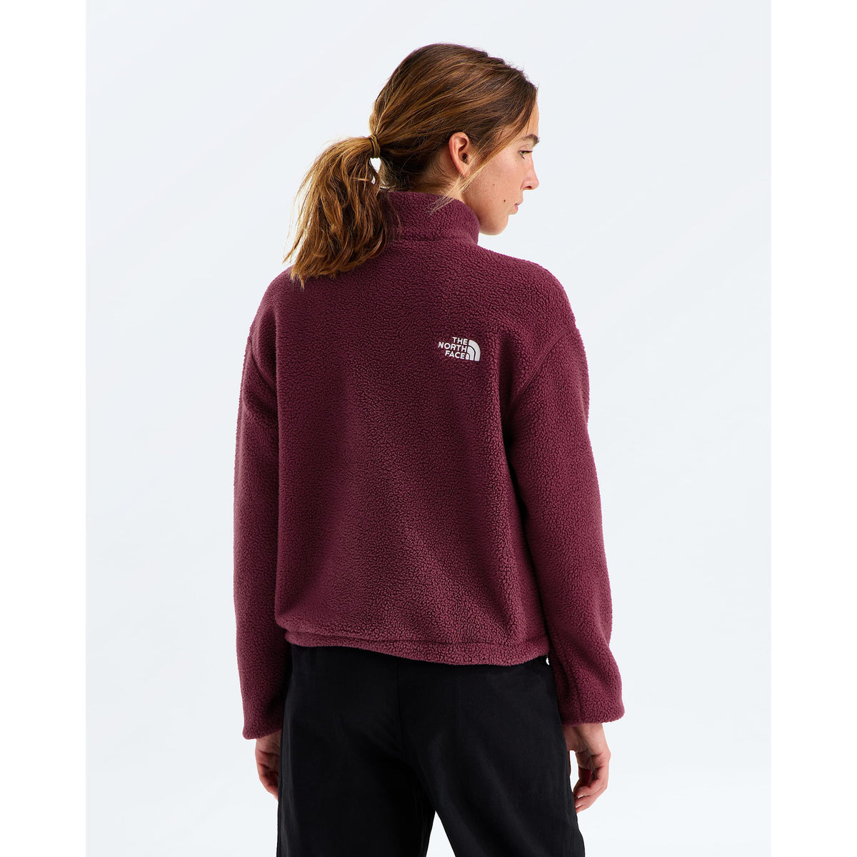 The North Face Womens TNF Fleeski 1/4 Zip Pullover - Burgundy Crush