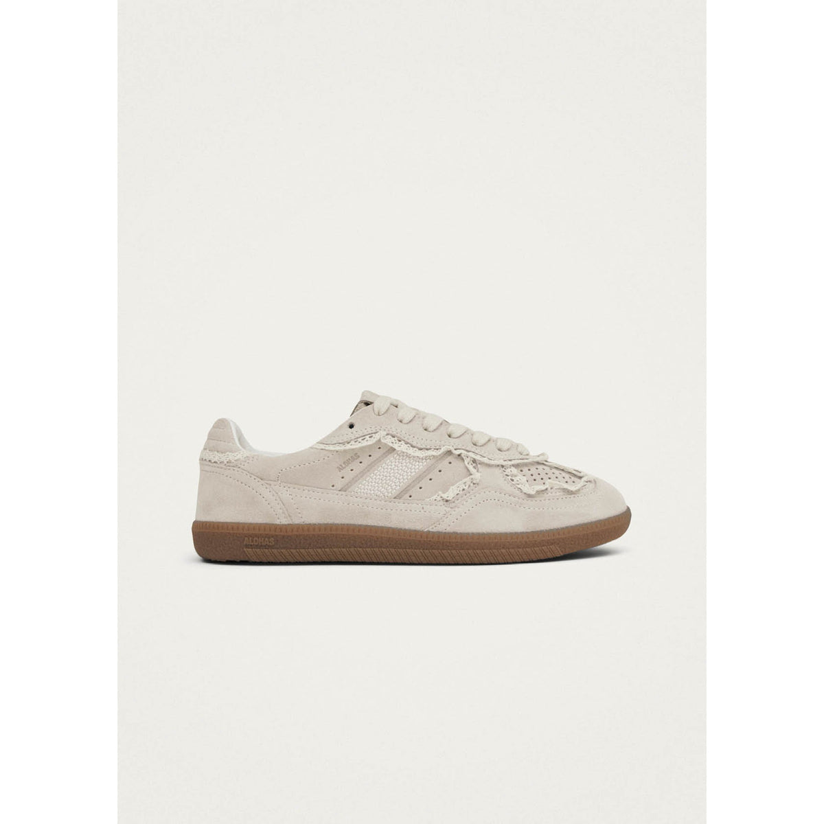 Alohas Womens Tb.490 Crochet Cream Leather Sneakers