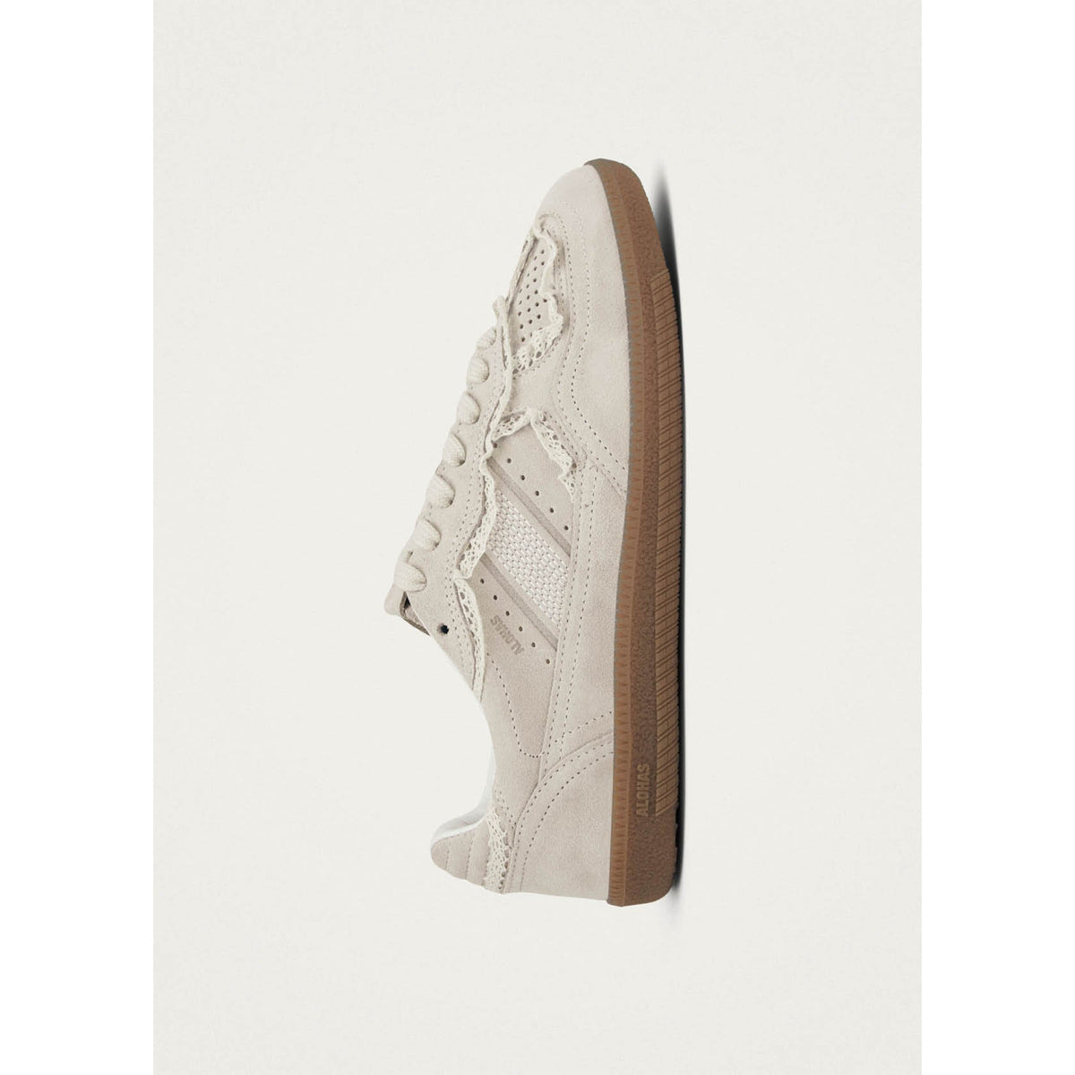 Alohas Womens Tb.490 Crochet Cream Leather Sneakers