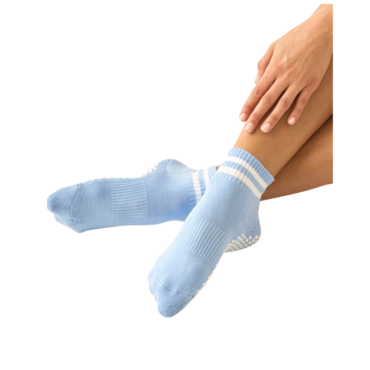 Lucky Honey Womens The Boyfriend Grip Sock in Baby Blue-Baby Blue