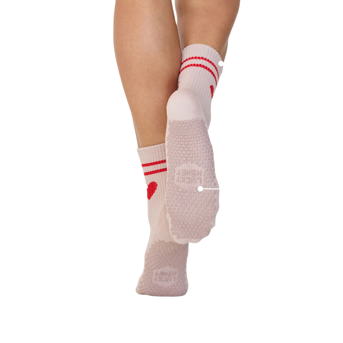 Lucky Honey Womens The Emmie Sock in Red Heart-Red Heart