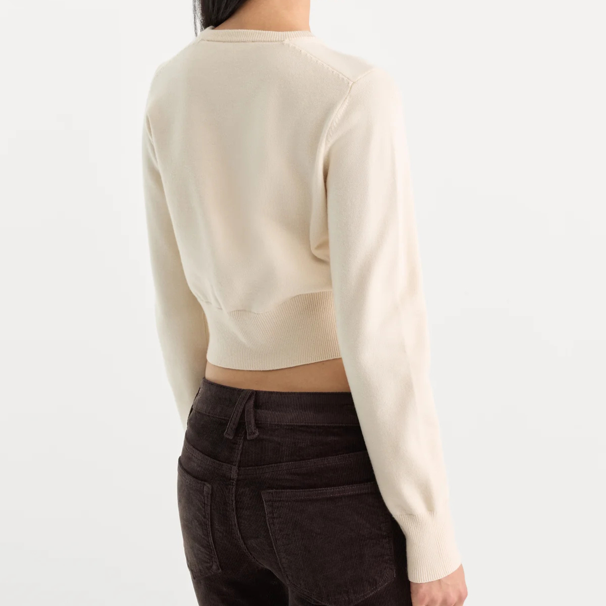 Good American Womens The Fine Knit Cardigan-Pearl