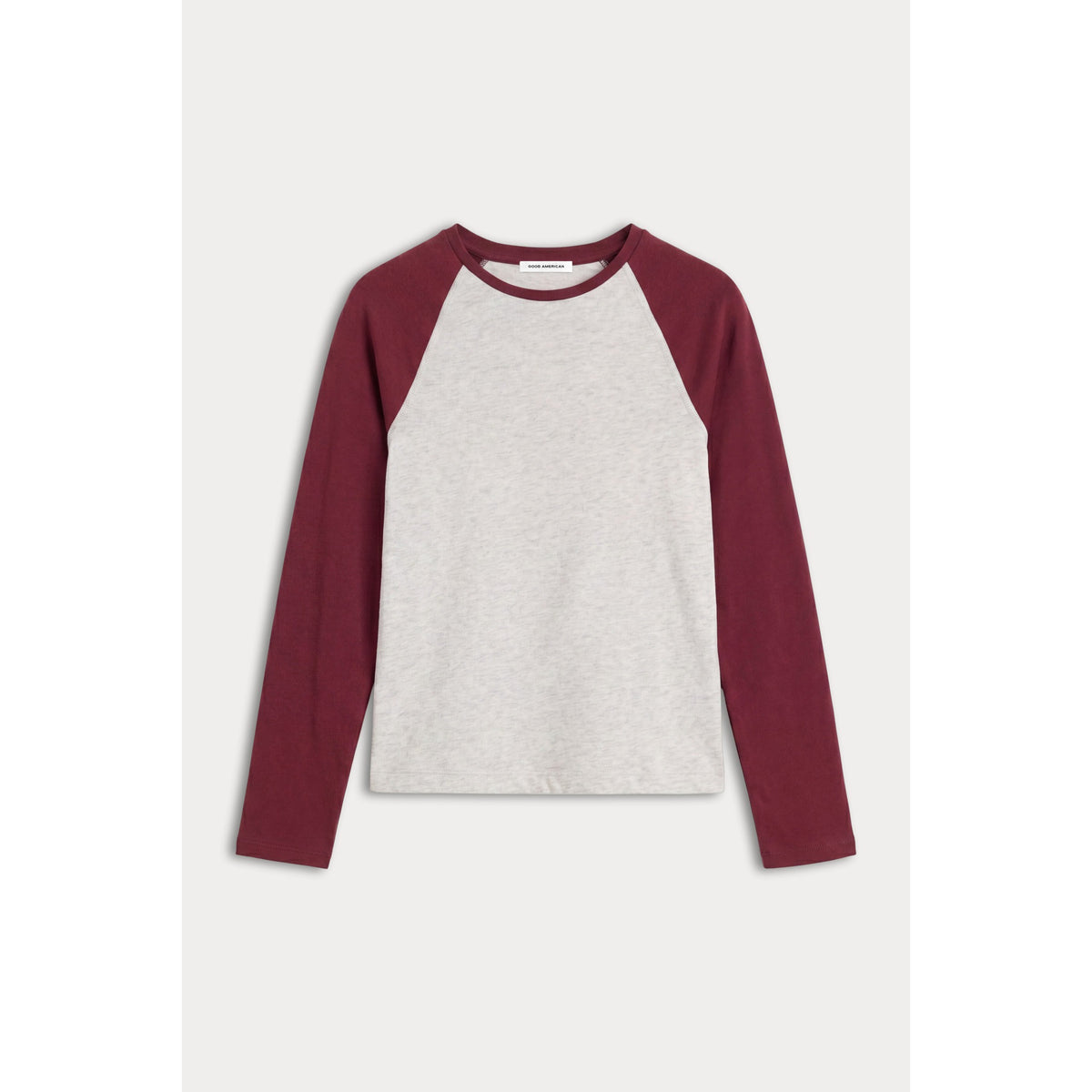 Good American Womens The Long Sleeve Raglan Tee - Vintage Grey