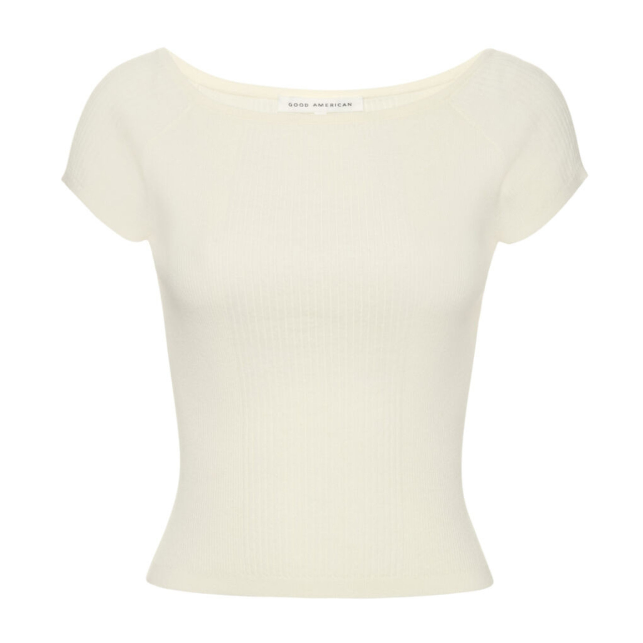 Good American Womens The Varigated Rib Top-Chalk