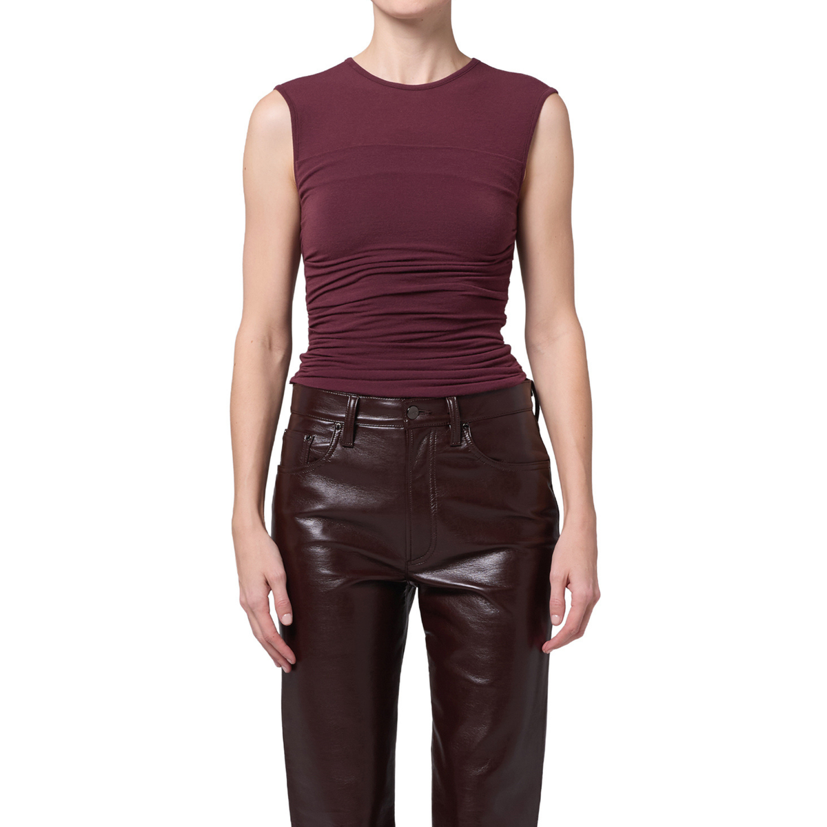 Agolde Womens Theodore Tank in Currant-Currant