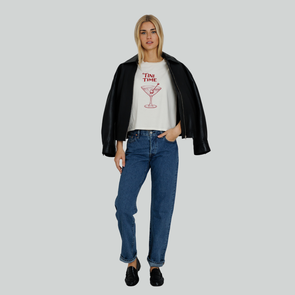Sunny Somewhere Womens Tini Time Everyday Tee - Off White