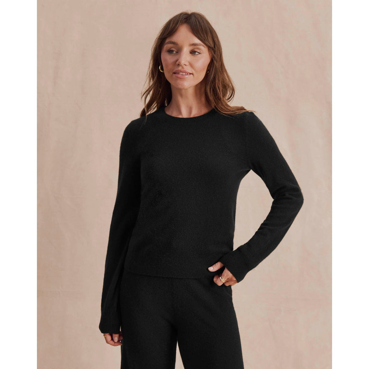 Splendid Womens Tori Cashmere Crewneck Sweater - Black