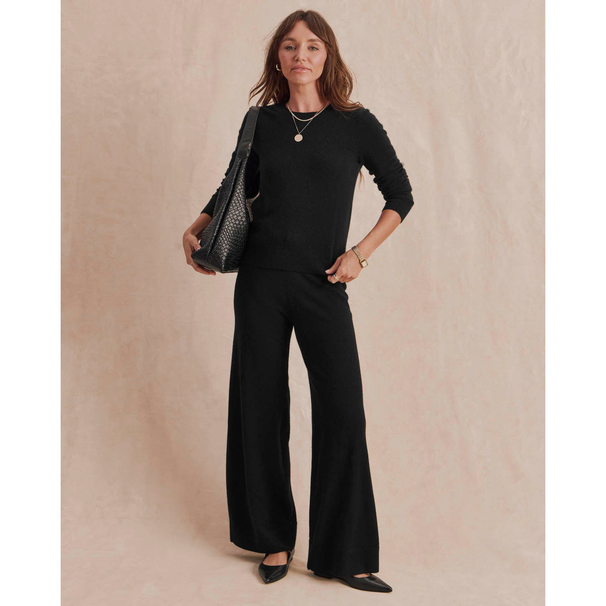 Splendid Womens Tori Cashmere Crewneck Sweater - Black
