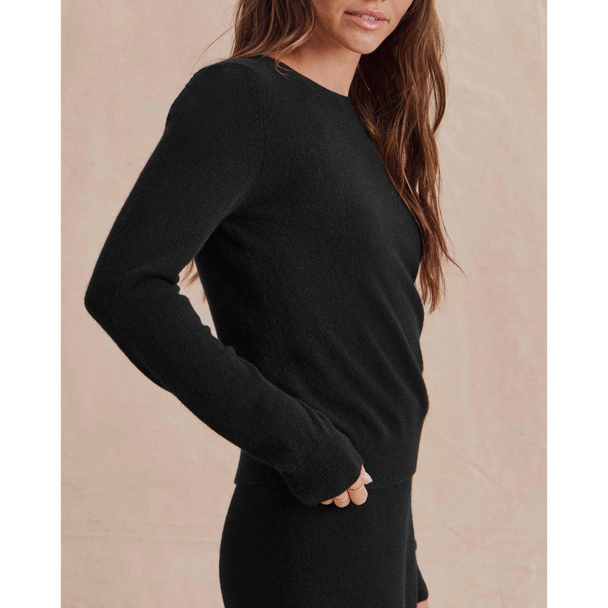 Splendid Womens Tori Cashmere Crewneck Sweater - Black