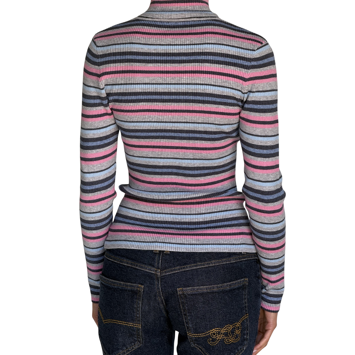 Frankies Bikinis Womens Tucker Cloud Knit Turtleneck Sweater-Rain Puddle