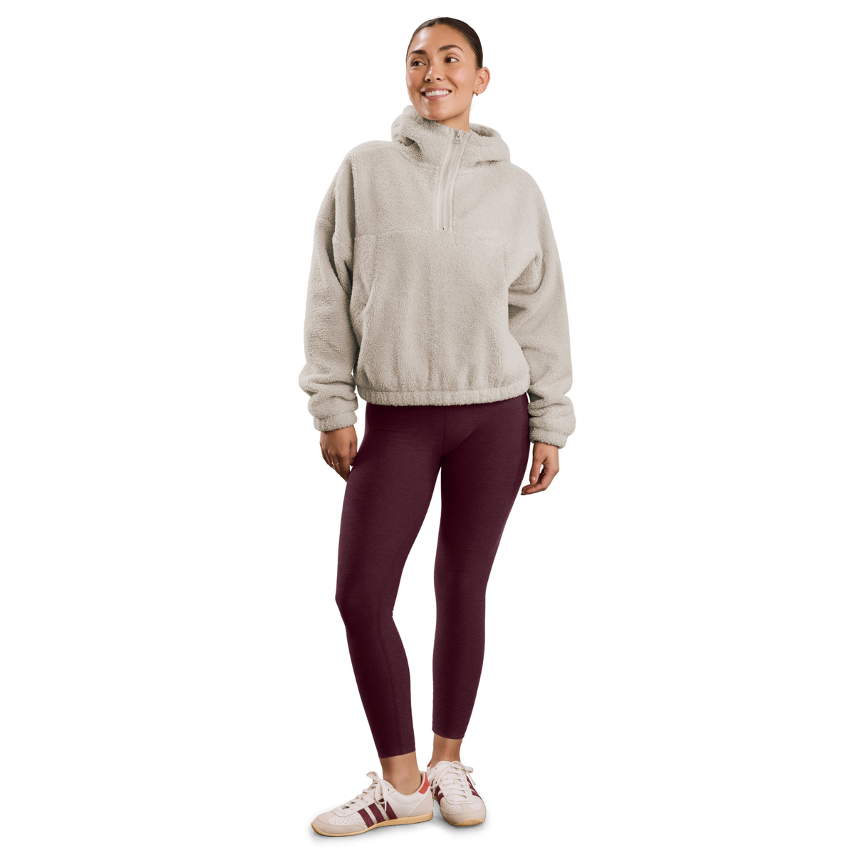 Beyond Yoga Womens Unity 1/4 Zip Hoodie- Riverbed by