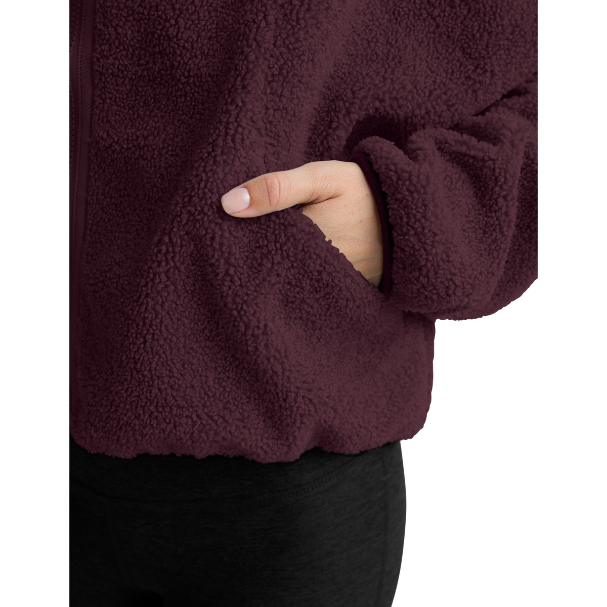 Beyond Yoga Womens Unity Zip Jacket-cabernet