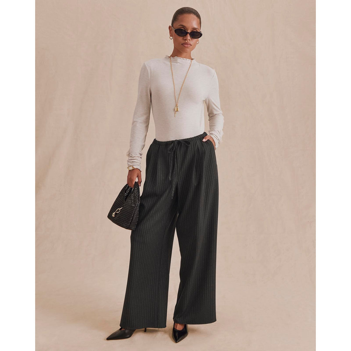 Splendid Womens Valerie PLTD Pinstripe Pant