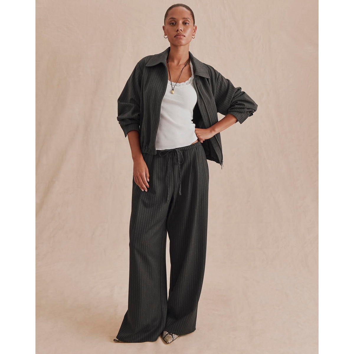 Splendid Womens Valerie PLTD Pinstripe Pant