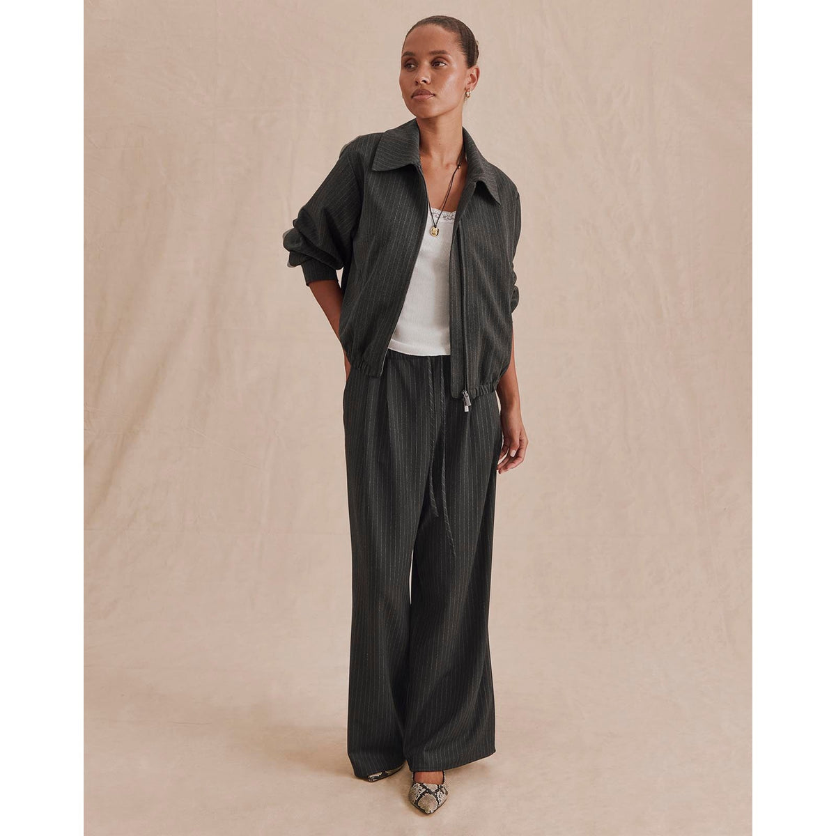 Splendid Womens Valerie PLTD Pinstripe Pant