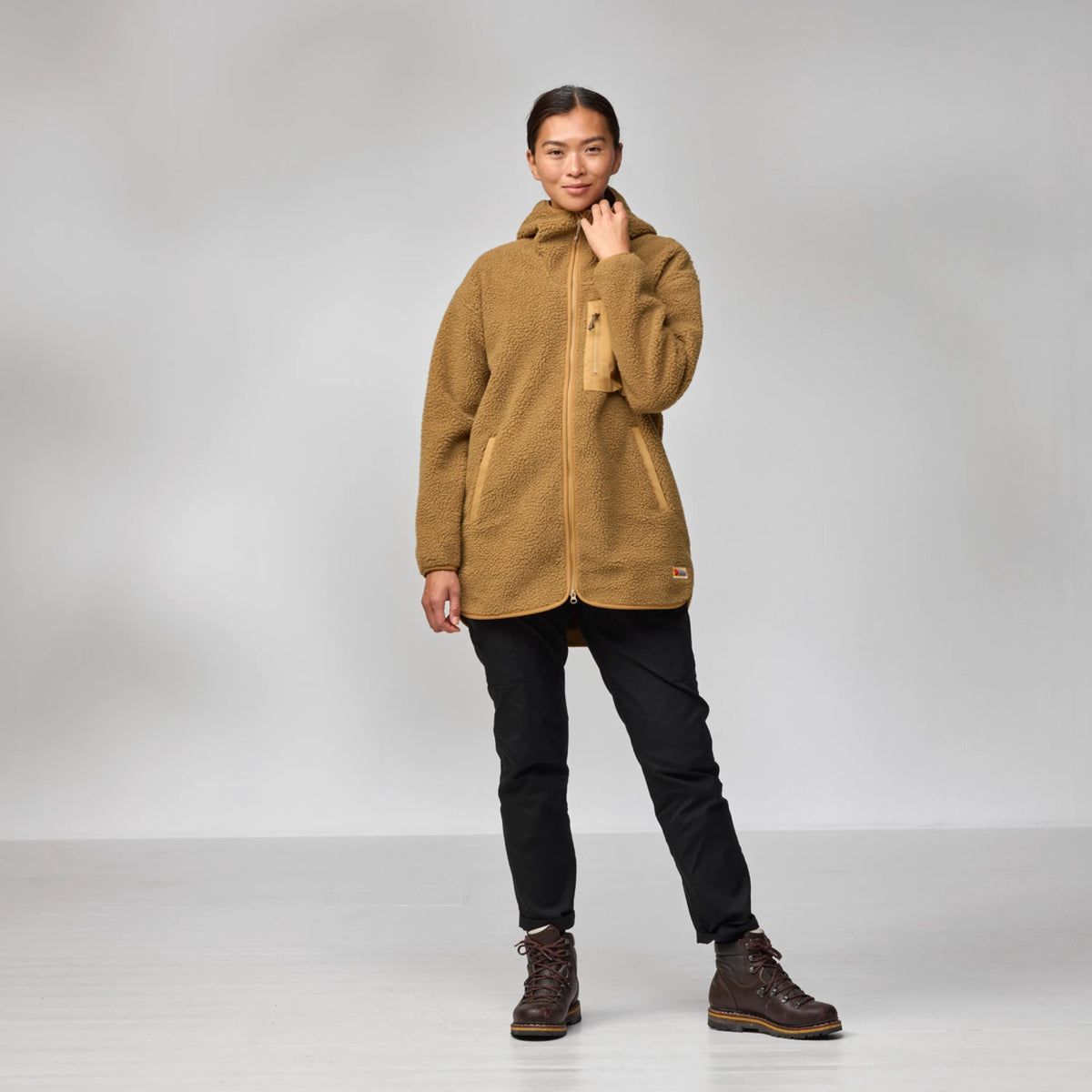 Fjallraven Womens Vardag Pile Fleece Long - Chalk White