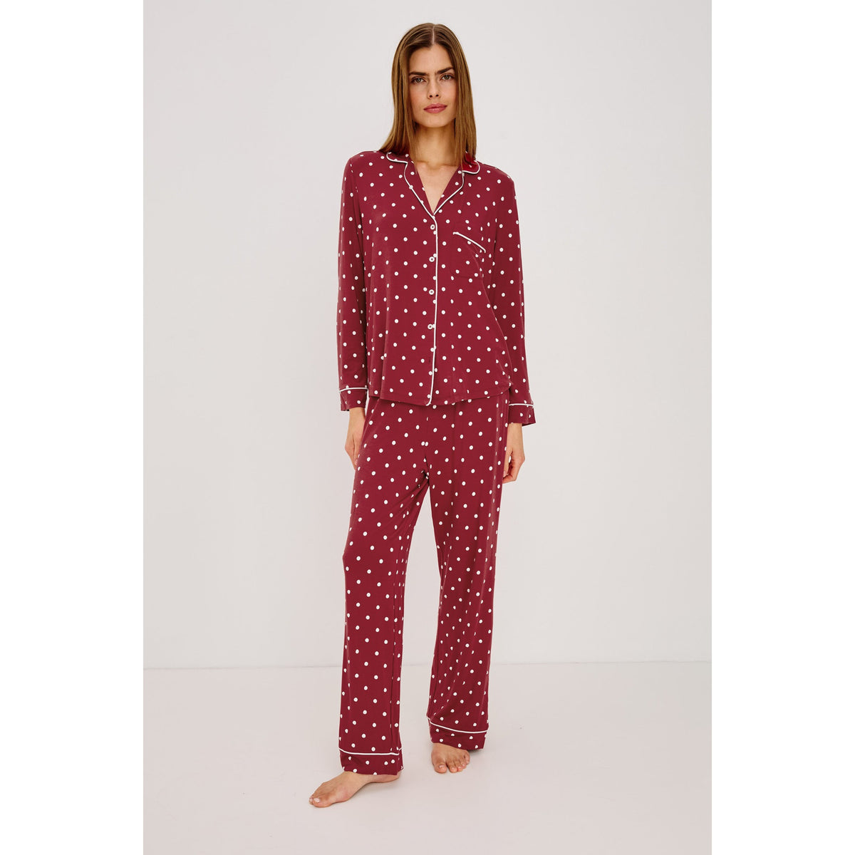 Rails Womens Varra Pajama Set in Cardinal Polka - Cardinal Polka