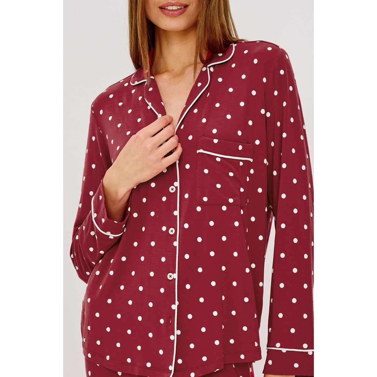 Rails Womens Varra Pajama Set in Cardinal Polka - Cardinal Polka