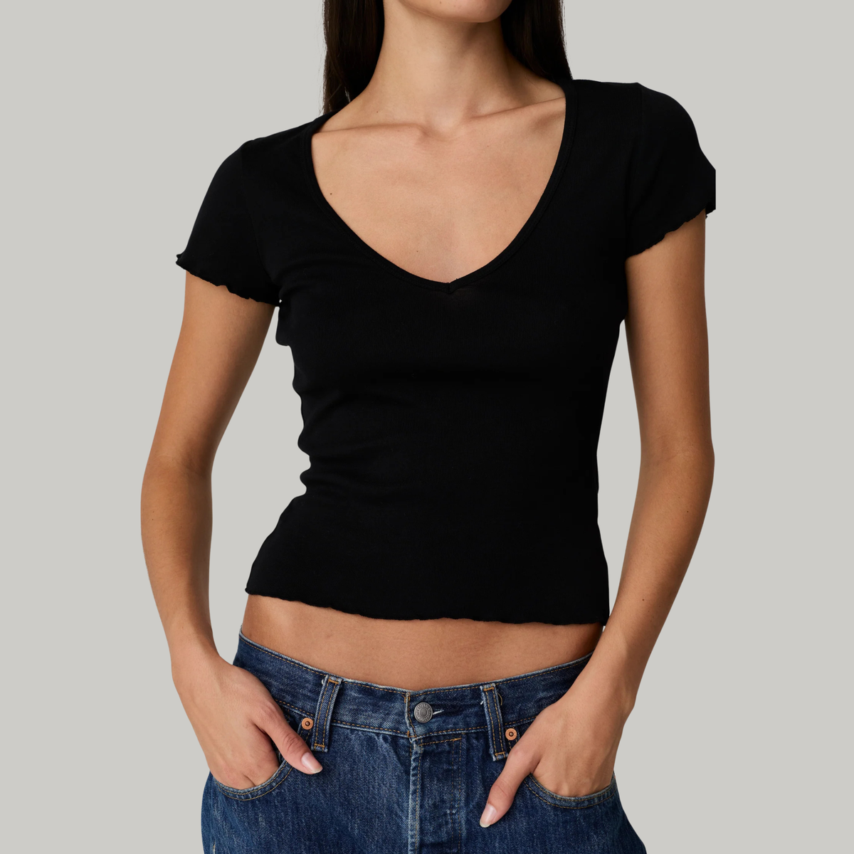 Asher Womens Vicki Scoop T-Shirt-Black