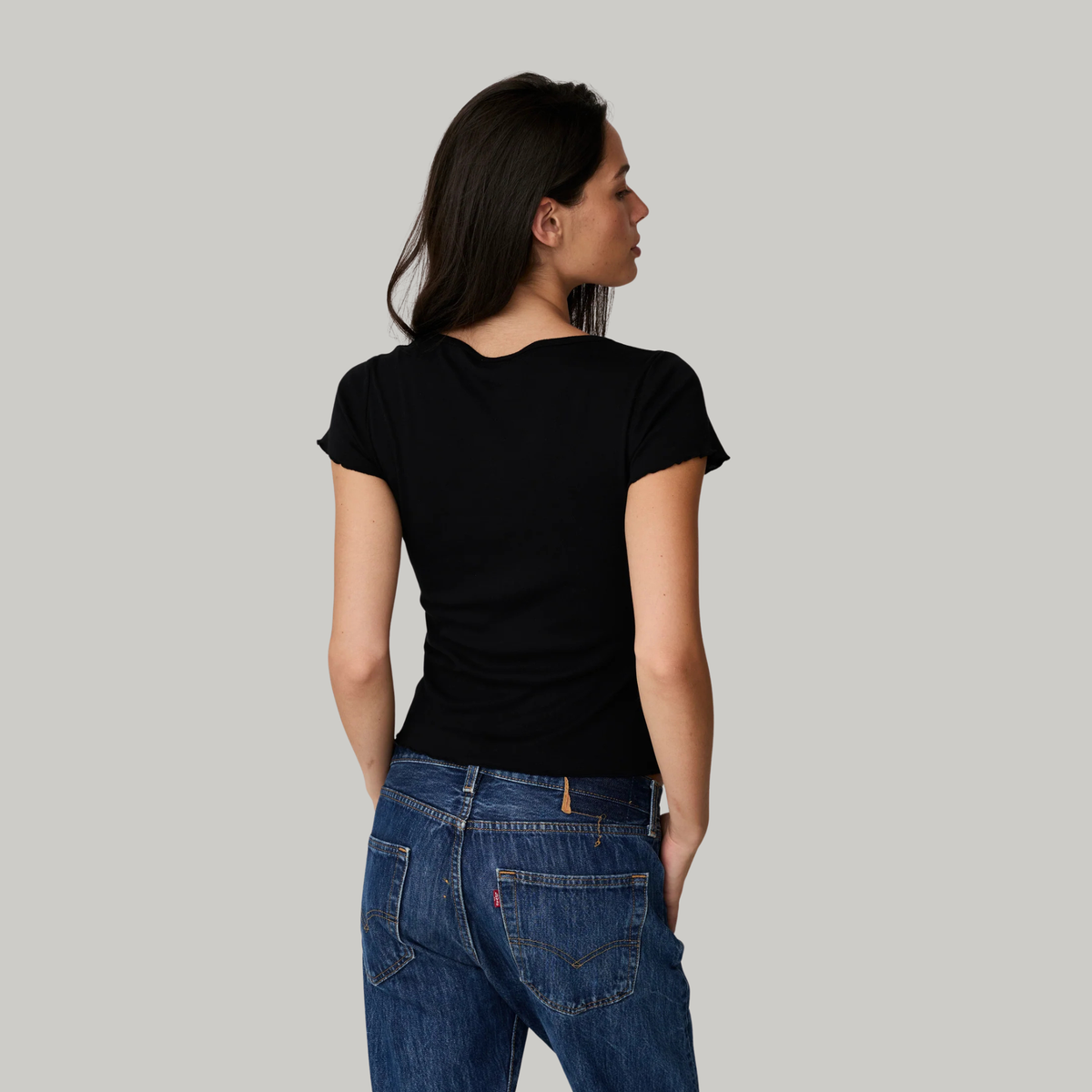 Asher Womens Vicki Scoop T-Shirt-Black