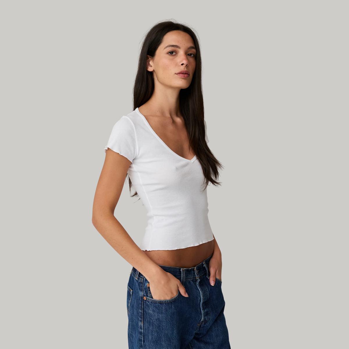 Asher Womens Vicki Scoop T-Shirt-White