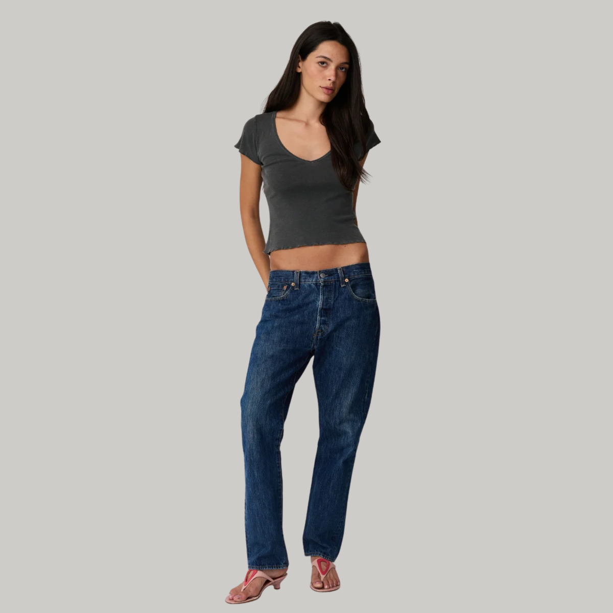 Asher Womens Vicki Scoop T-Shirt-Vintage Black