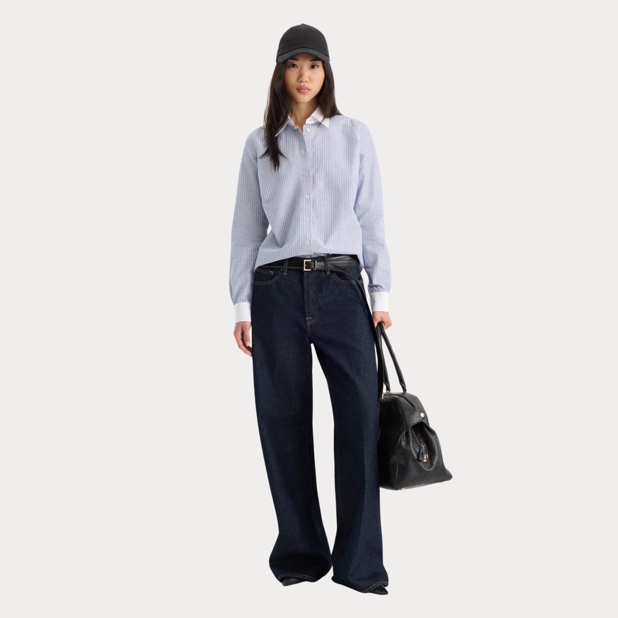 Good American Womens Vintage Low Slung Baggy-Rinse