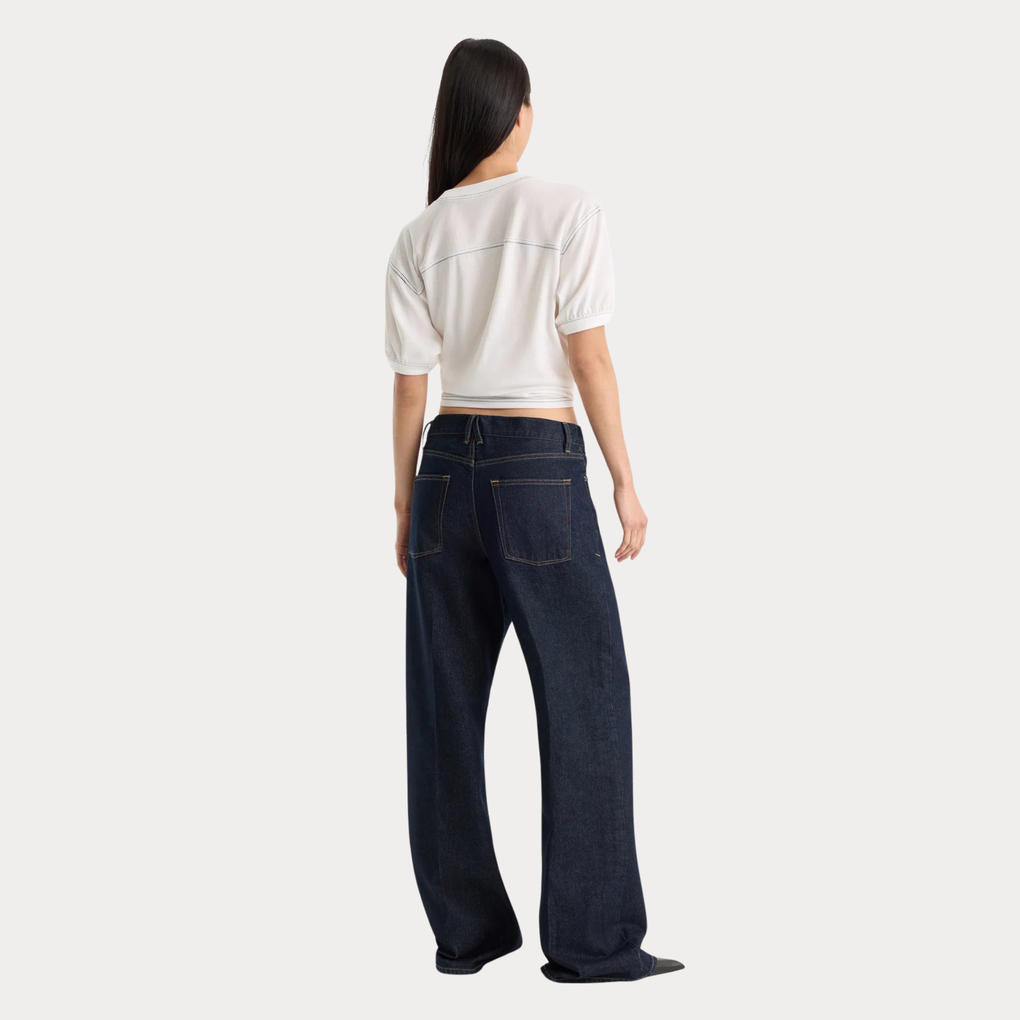 Good American Womens Vintage Low Slung Baggy-Rinse
