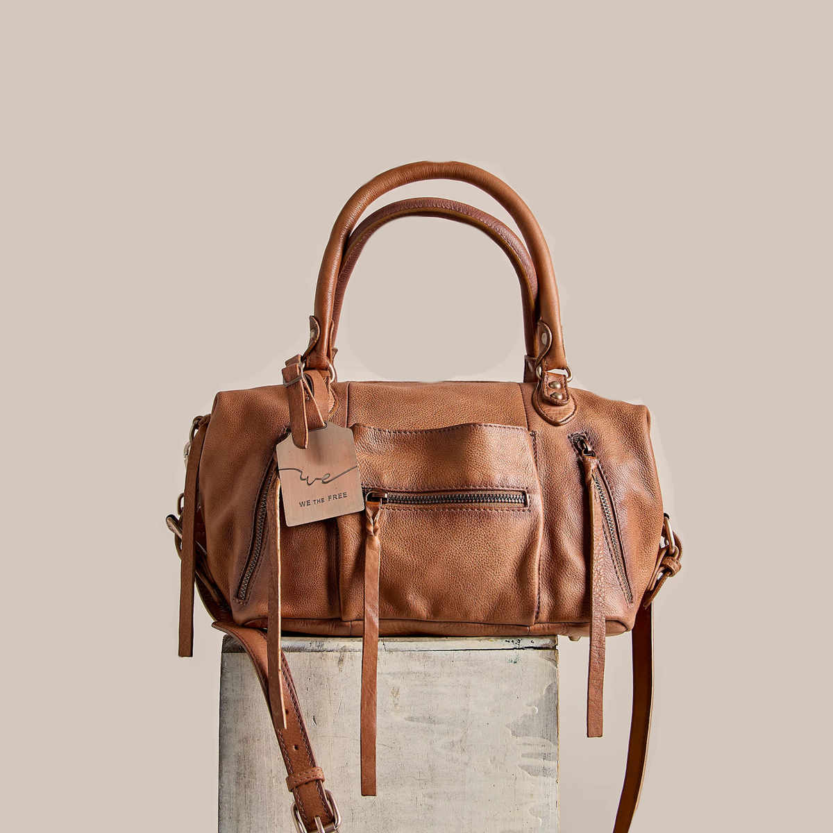 Free People Womens WTF Baby Emerson Bag-Saddle