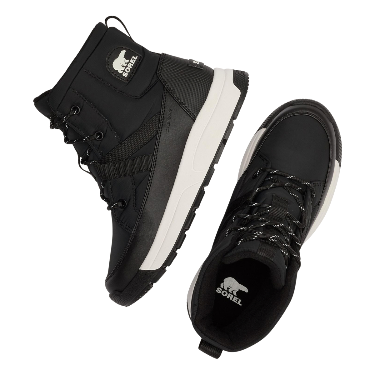 Sorel Womens Whitney III Mid WP-Black,Sea Salt