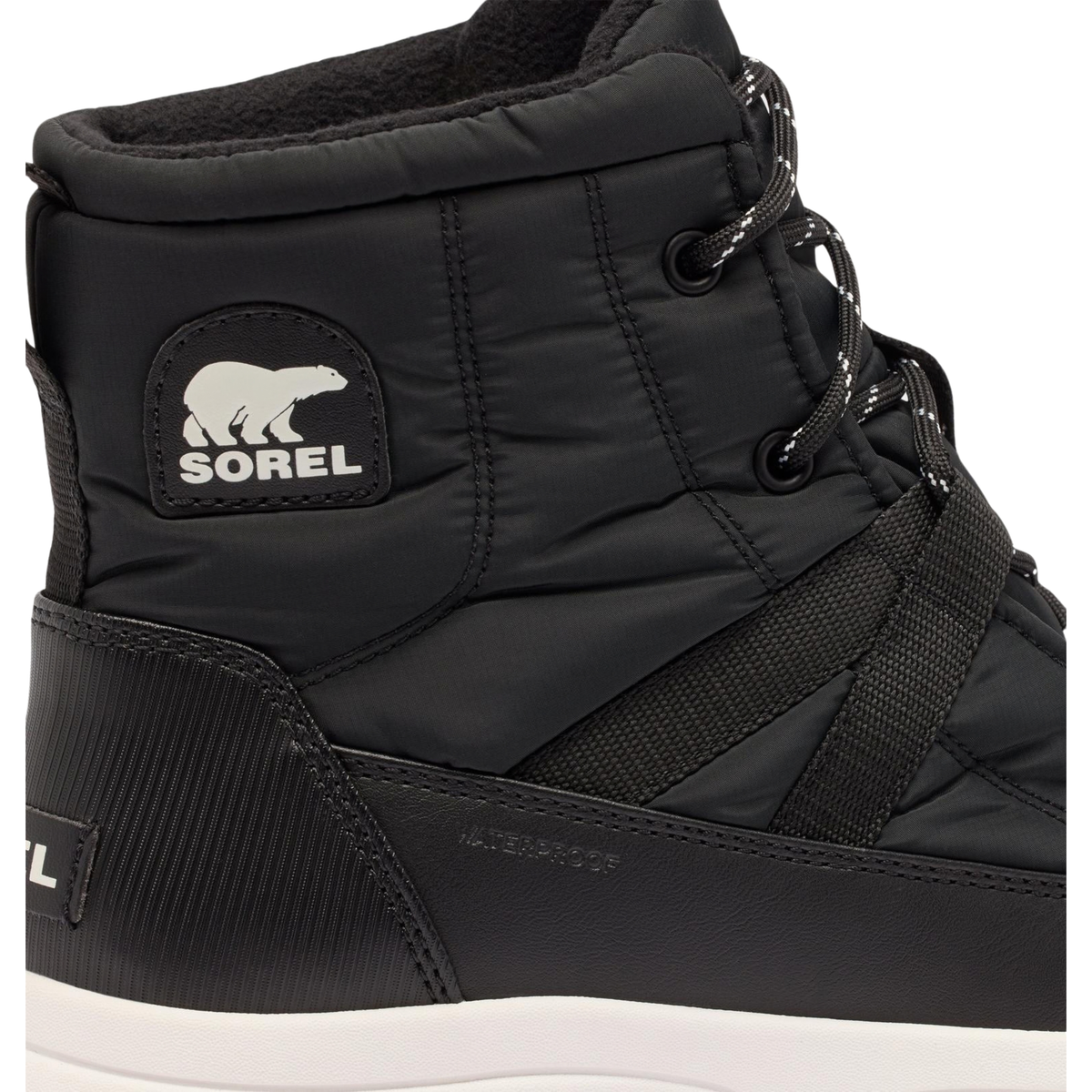 Sorel Womens Whitney III Mid WP-Black,Sea Salt