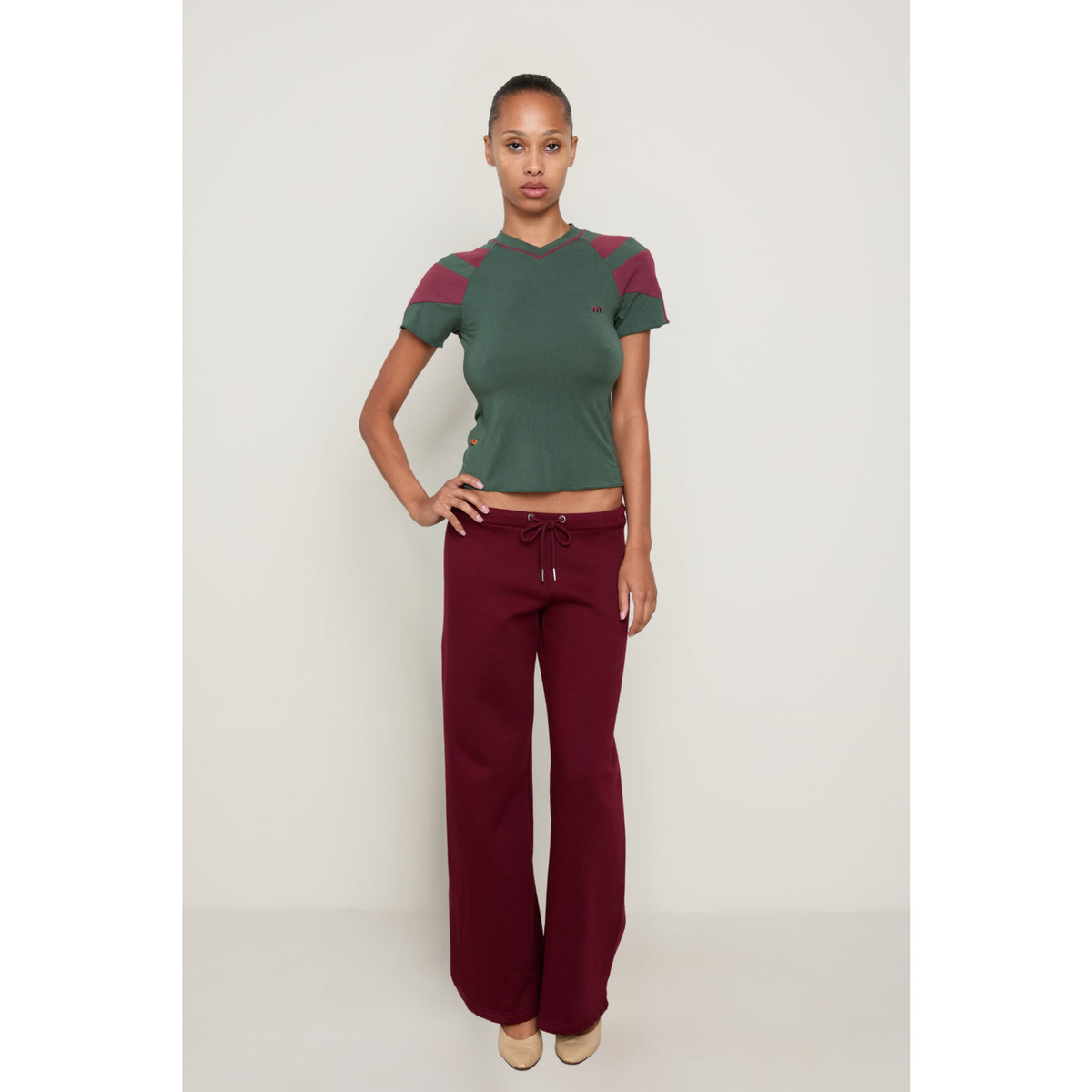 Miaou Womens Zane Sweatpant in Burgundy - Burgundy