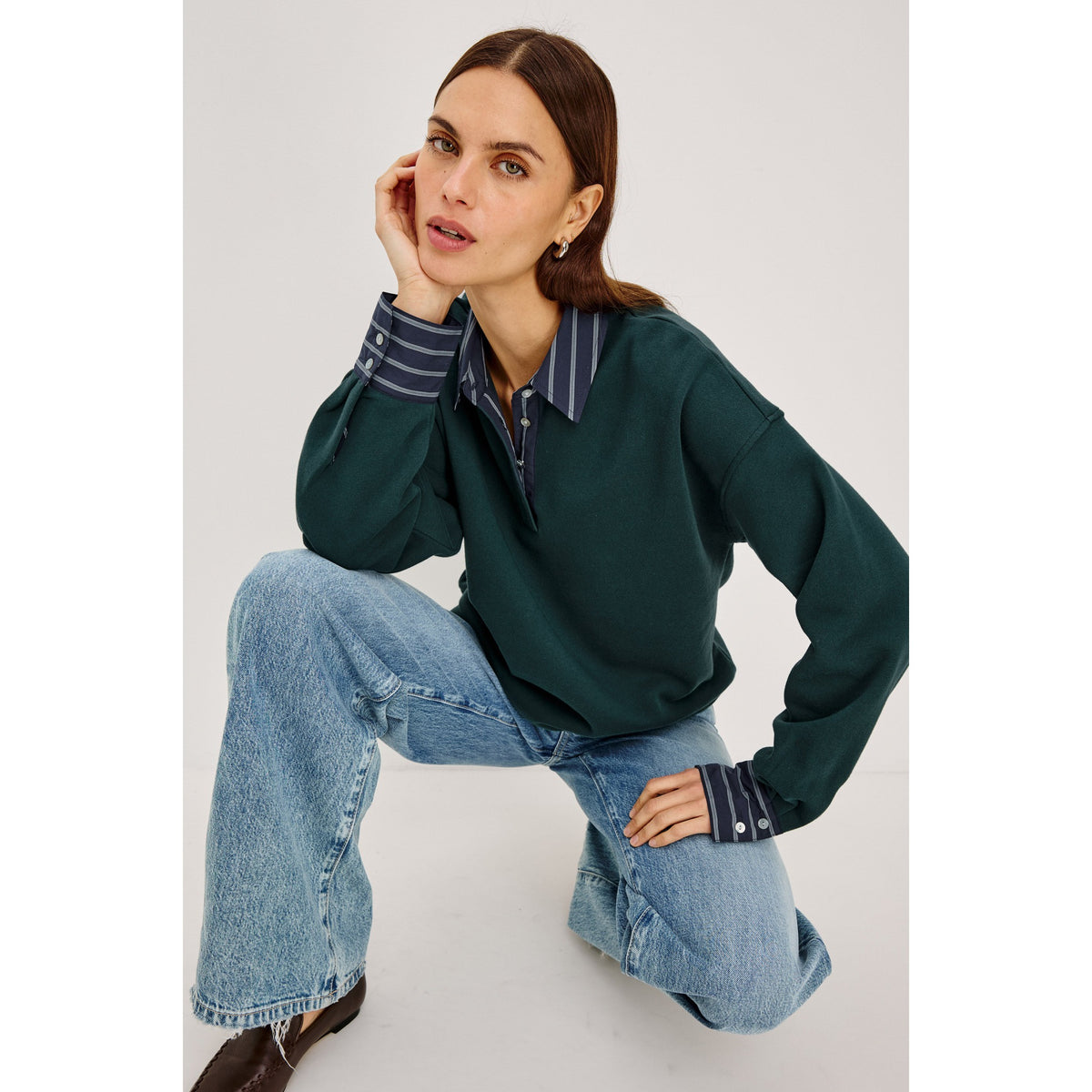 Rails Womens Zavier Sweater in Forest - Forest