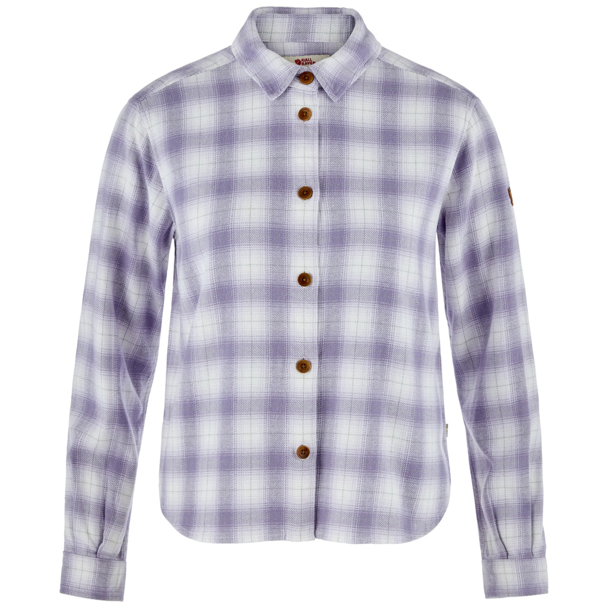 Fjallraven Womens Övik  Boxy Flannel Shirt - Lavender Mist-Eggshell
