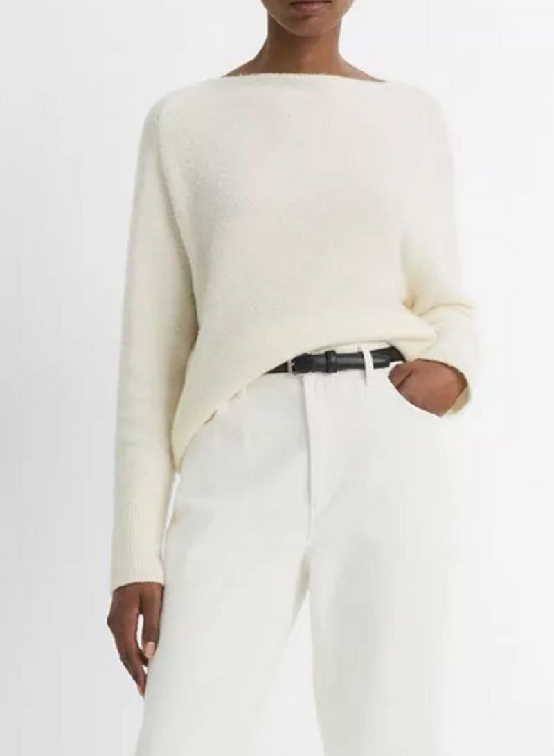 Womens Boucle Raglan Boat Neck