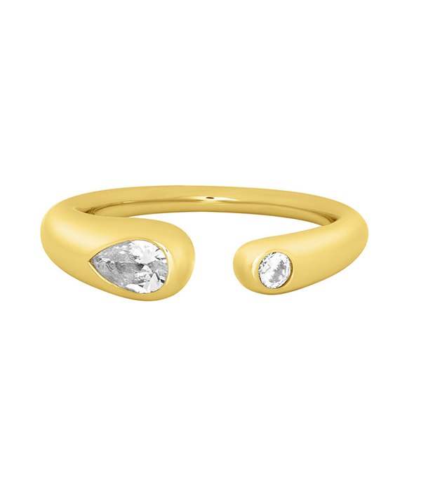 Womens CZ Monroe Ring - Gold - Size 7