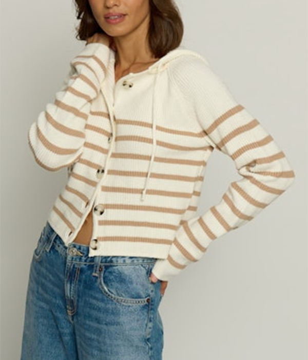 Womens Striped Dickey Sweater Jacket
