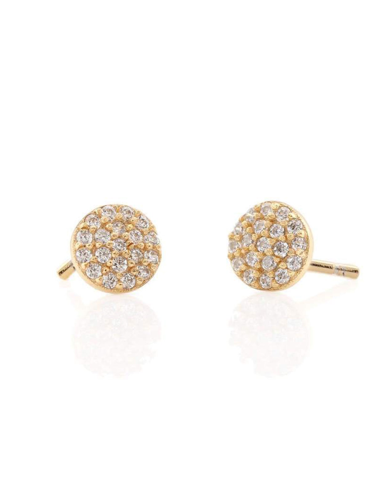 KRIS NATIONS Round Pave Stud Earrings - Sterling Silver