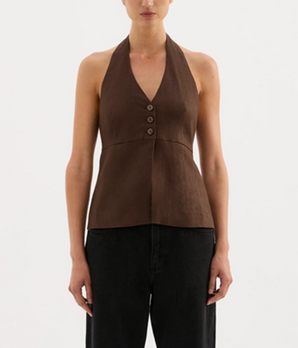 Womens Zayda Linen Vest