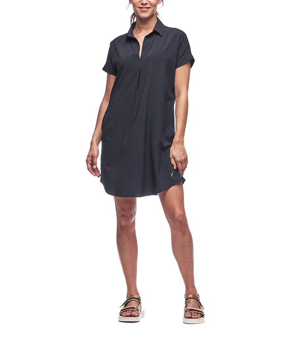 Womens Frivol Knee Length Short Sleeve Shirt Dress