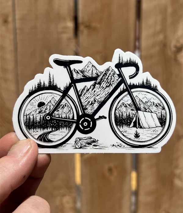 Pedals & Pines Bike Sticker